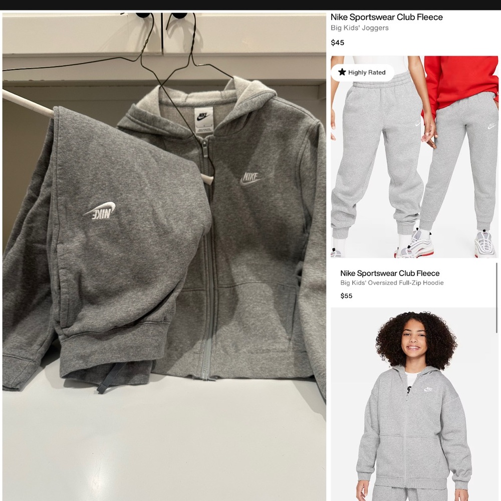 Nike Kids sz LG Gray Sportswear Joggers